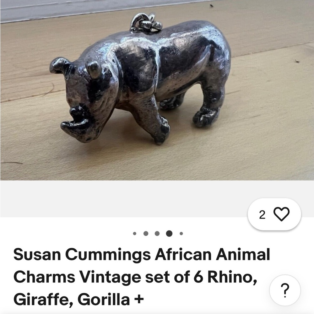 Susan Cummings Sterling Silver Animal Charm Set of 6 - Picture 6 of 9